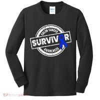 Colon Cancer Survivor Colon Cancer Awareness Month Kids Long Sleeve Shirt thumb 0