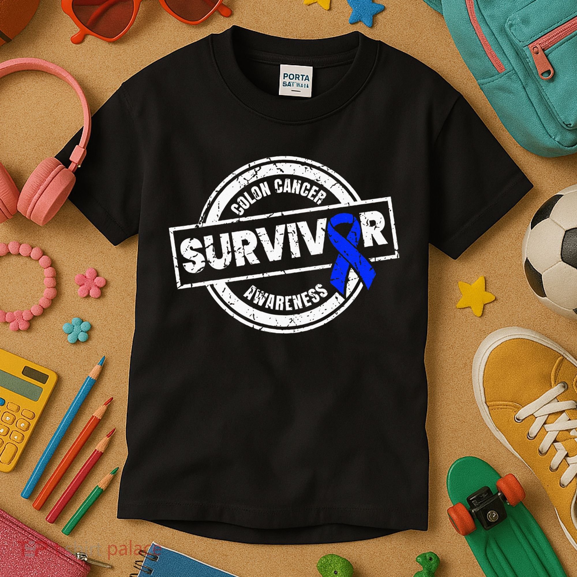 Colon Cancer Survivor Colon Cancer Awareness Month Kids T-Shirt