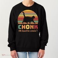 Chonk Cat Scale Meme Retro Oh Lawd He Comin Memes Women's Sweatshirt thumb 0