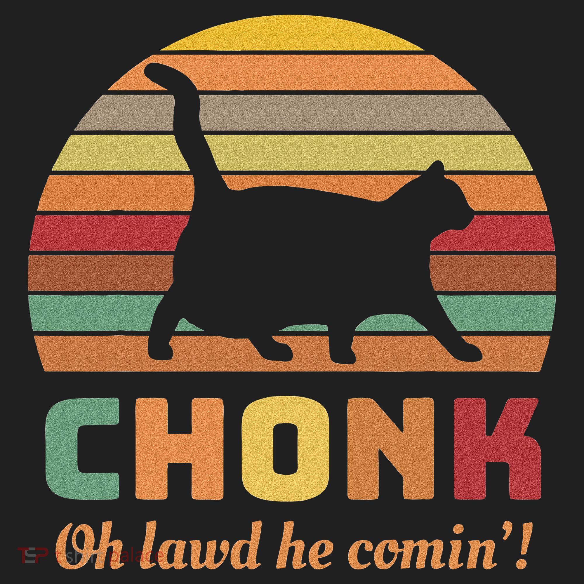 Chonk Cat Scale Meme Retro Oh Lawd He Comin Memes Women's Sweatshirt