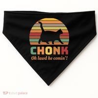 Chonk Cat Scale Meme Retro Oh Lawd He Comin Memes USA-Made Doggie Bandana thumb 0