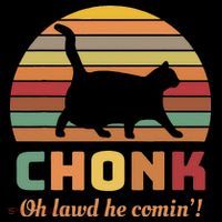 Chonk Cat Scale Meme Retro Oh Lawd He Comin Memes Apron thumb 3