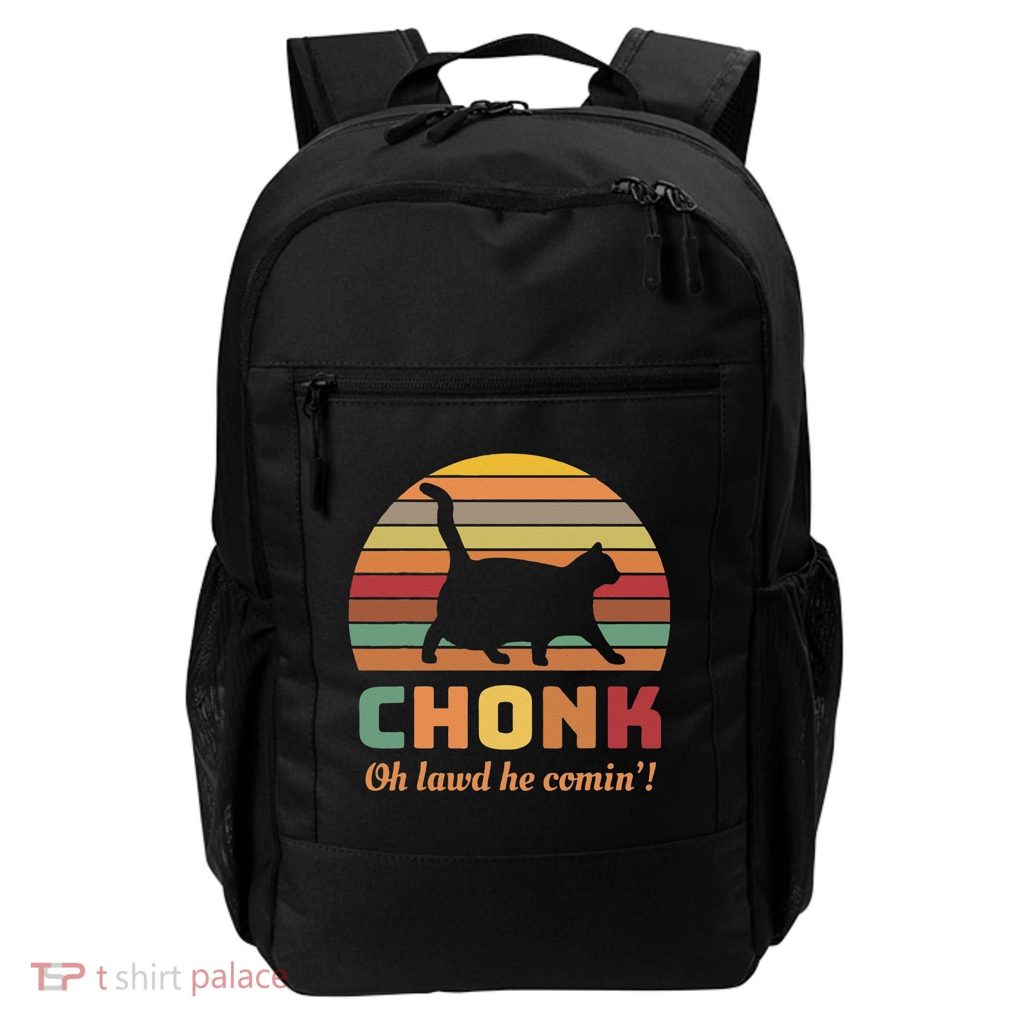 Chonk Cat Scale Meme Retro Oh Lawd He Comin Memes Backpack