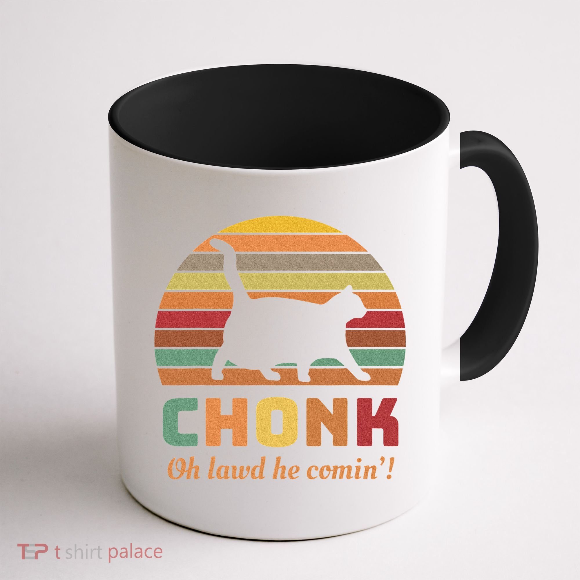 Chonk Cat Scale Meme Retro Oh Lawd He Comin Memes Coffee Mug