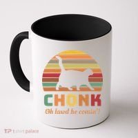 Chonk Cat Scale Meme Retro Oh Lawd He Comin Memes Coffee Mug thumb 0