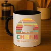 Chonk Cat Scale Meme Retro Oh Lawd He Comin Memes Coffee Mug thumb 4