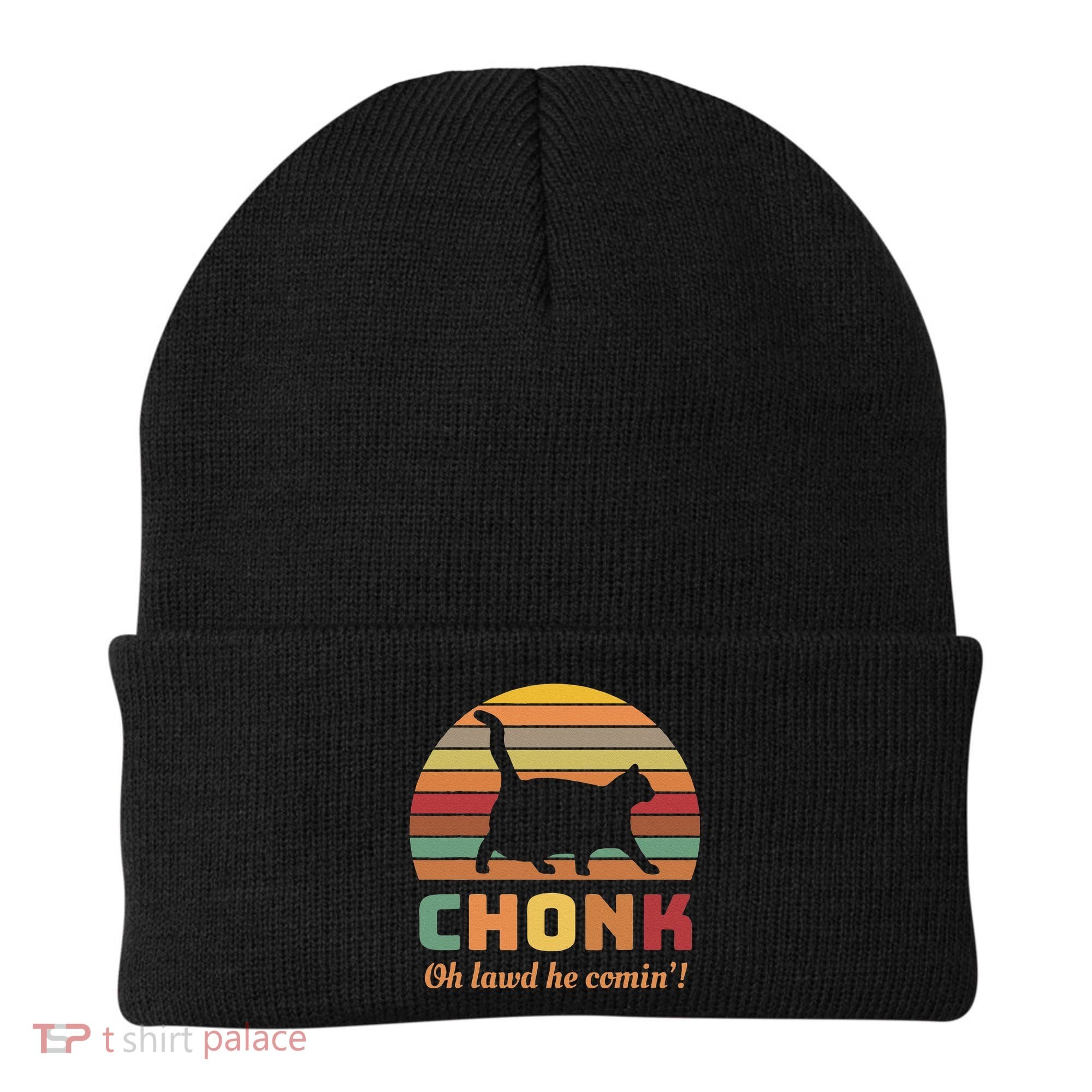 Chonk Cat Scale Meme Retro Oh Lawd He Comin Memes Beanie
