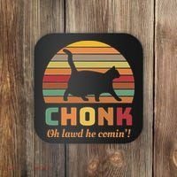 Chonk Cat Scale Meme Retro Oh Lawd He Comin Memes Coaster thumb 0