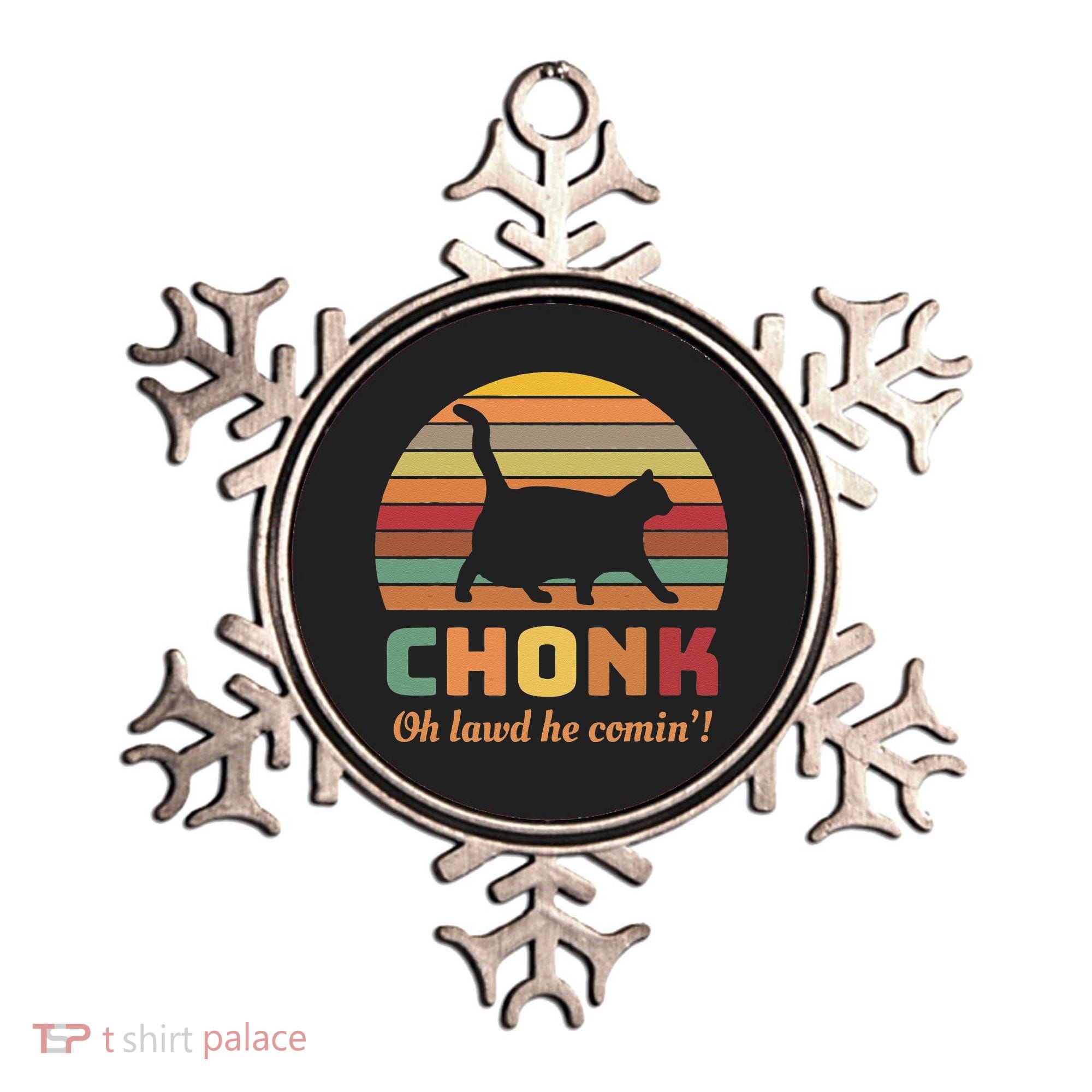 Chonk Cat Scale Meme Retro Oh Lawd He Comin Memes Ornament