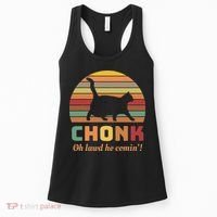 Chonk Cat Scale Meme Retro Oh Lawd He Comin Memes Women's Tank Top thumb 0