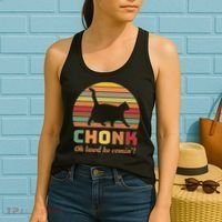 Chonk Cat Scale Meme Retro Oh Lawd He Comin Memes Women's Tank Top thumb 2