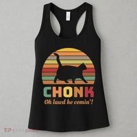 Chonk Cat Scale Meme Retro Oh Lawd He Comin Memes Women's Tank Top thumb 3
