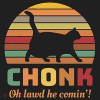 Chonk Cat Scale Meme Retro Oh Lawd He Comin Memes Golf Towel thumb 3