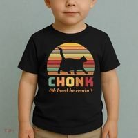 Chonk Cat Scale Meme Retro Oh Lawd He Comin Memes Toddler T-Shirt thumb 2