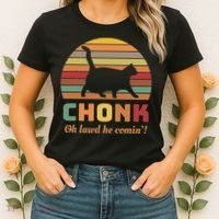 Chonk Cat Scale Meme Retro Oh Lawd He Comin Memes Women's T-Shirt thumb 2