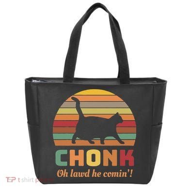 Chonk Cat Scale Meme Retro Oh Lawd He Comin Memes Tote Bag