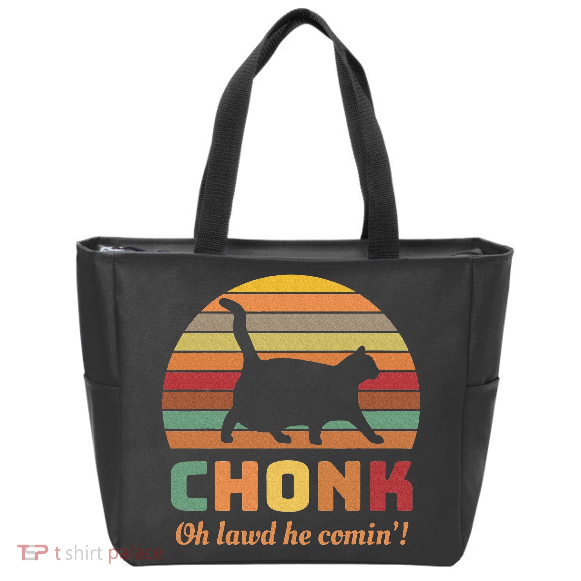Chonk Cat Scale Meme Retro Oh Lawd He Comin Memes Tote Bag