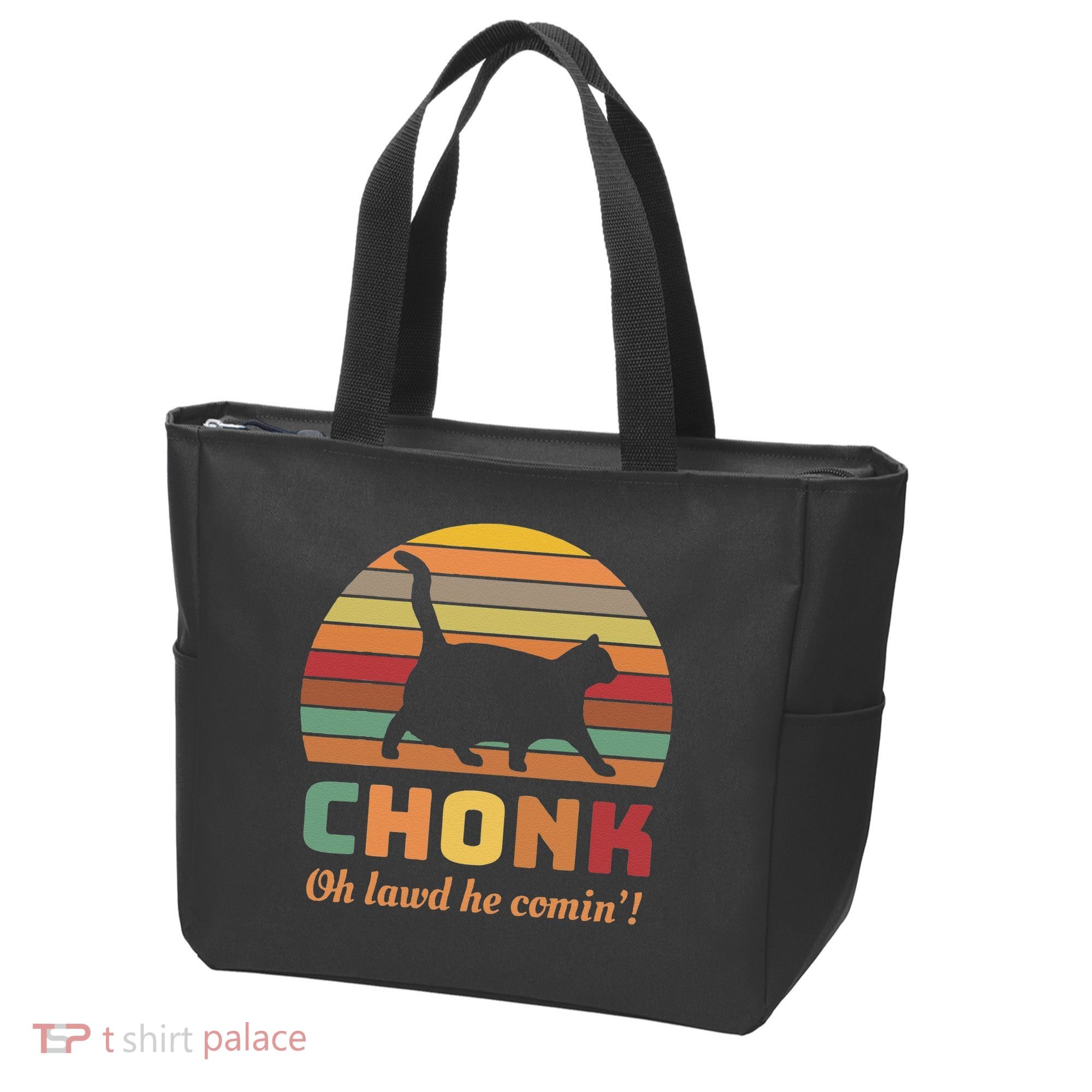 Chonk Cat Scale Meme Retro Oh Lawd He Comin Memes Tote Bag