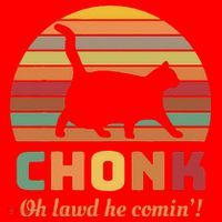 Chonk Cat Scale Meme Retro Oh Lawd He Comin Memes Santa Hat thumb 1