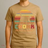 Chonk Cat Scale Meme Retro Oh Lawd He Comin Memes T-Shirt thumb 3
