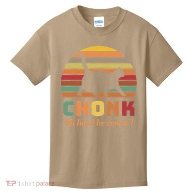 Chonk Cat Scale Meme Retro Oh Lawd He Comin Memes Kids T-Shirt