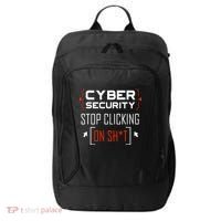 Cybersecurity Cyber Security DonT Click It Hacker City Backpack thumb 0