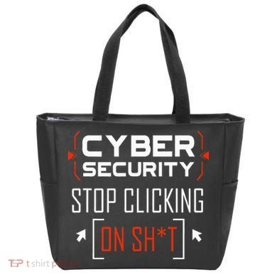 Cybersecurity Cyber Security DonT Click It Hacker Tote Bag