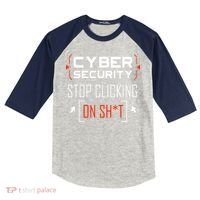 Cybersecurity Cyber Security DonT Click It Hacker Kids Colorblock Raglan Jersey thumb 0