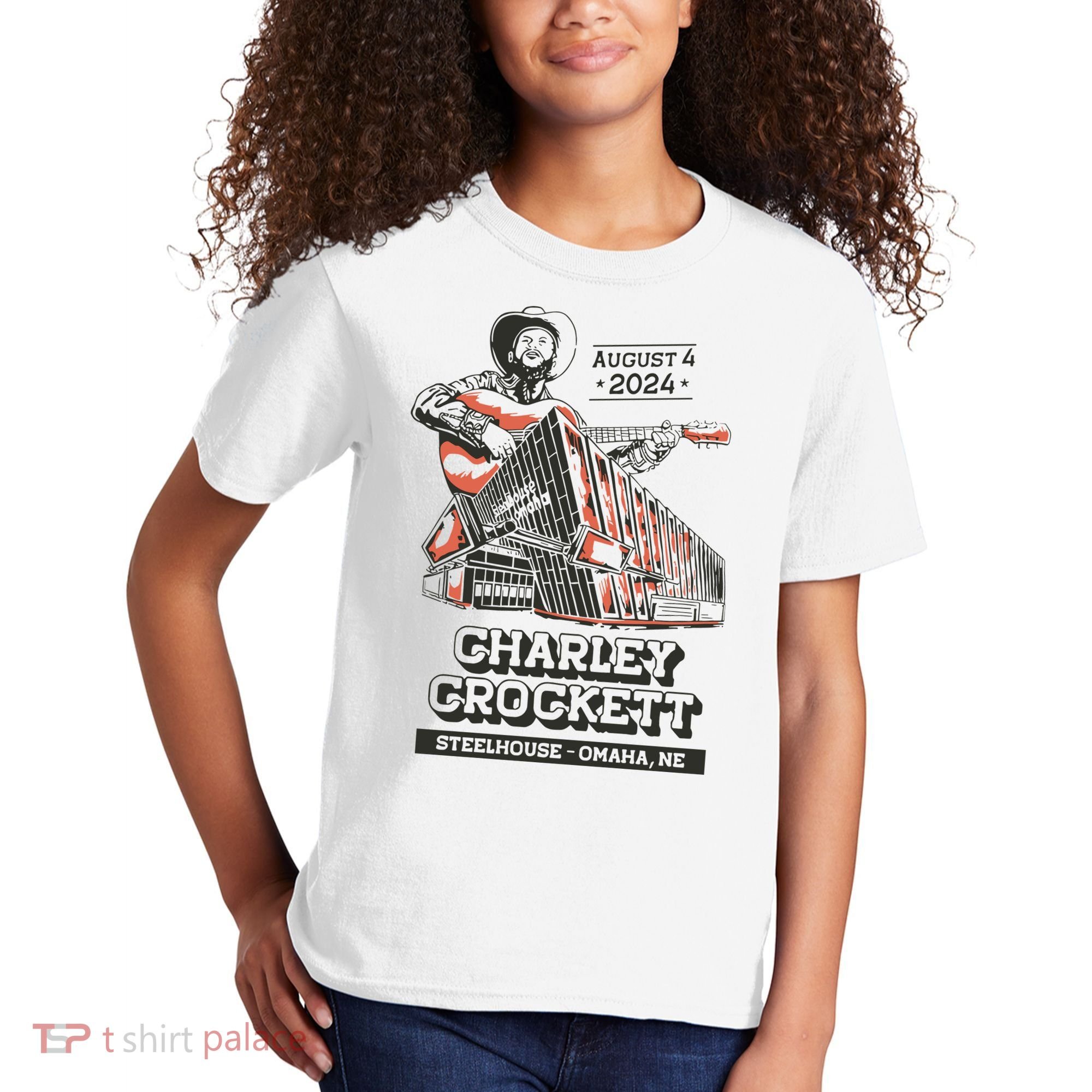 Charley Crockett Show In Omaha Ne On Aug 4 2024 Kids T-Shirt