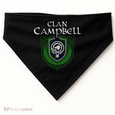Clan Campbell Surname Scottish Clan Crest Tartan Badge USA-Made Doggie Bandana