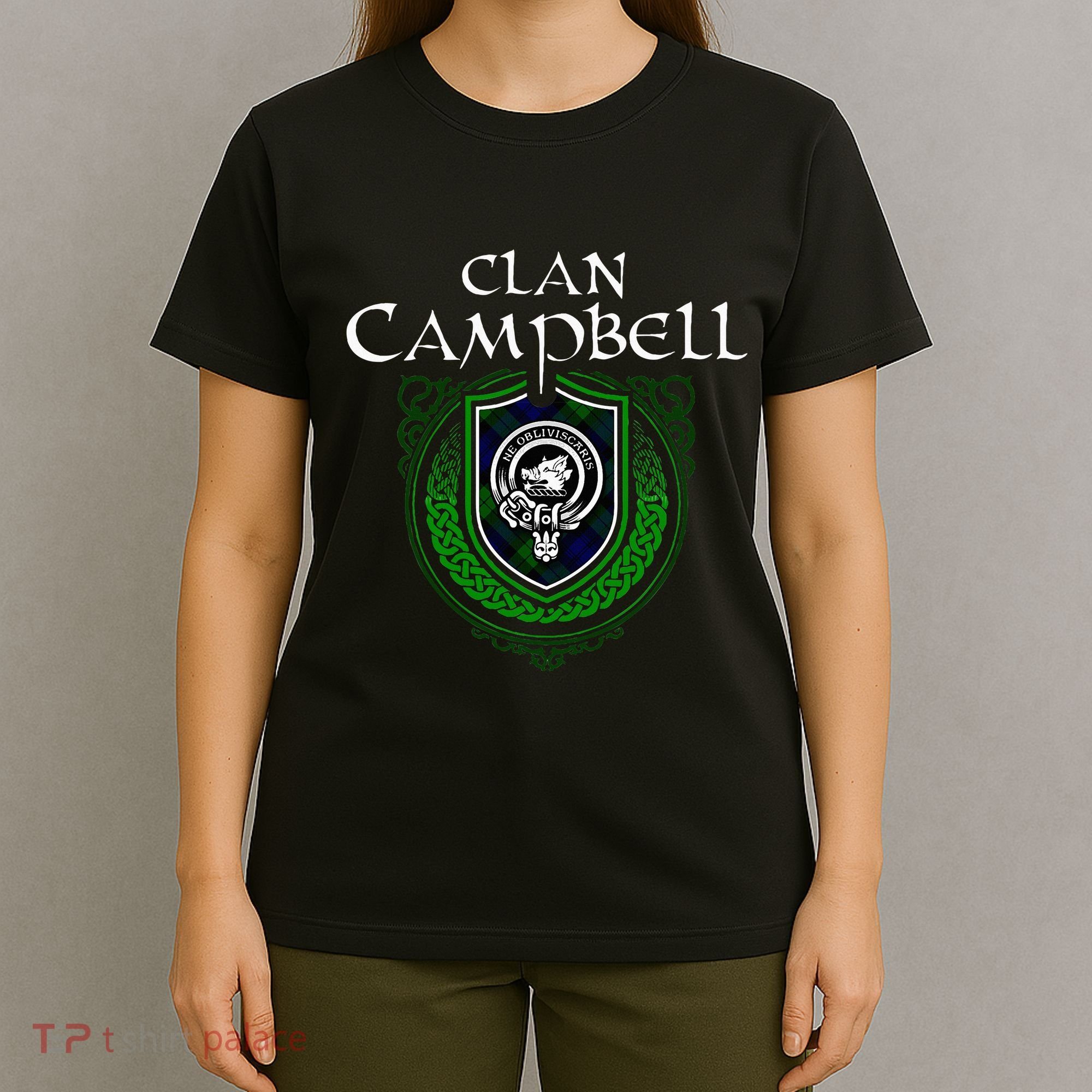 Clan Campbell Surname Scottish Clan Crest Tartan Badge T-Shirt