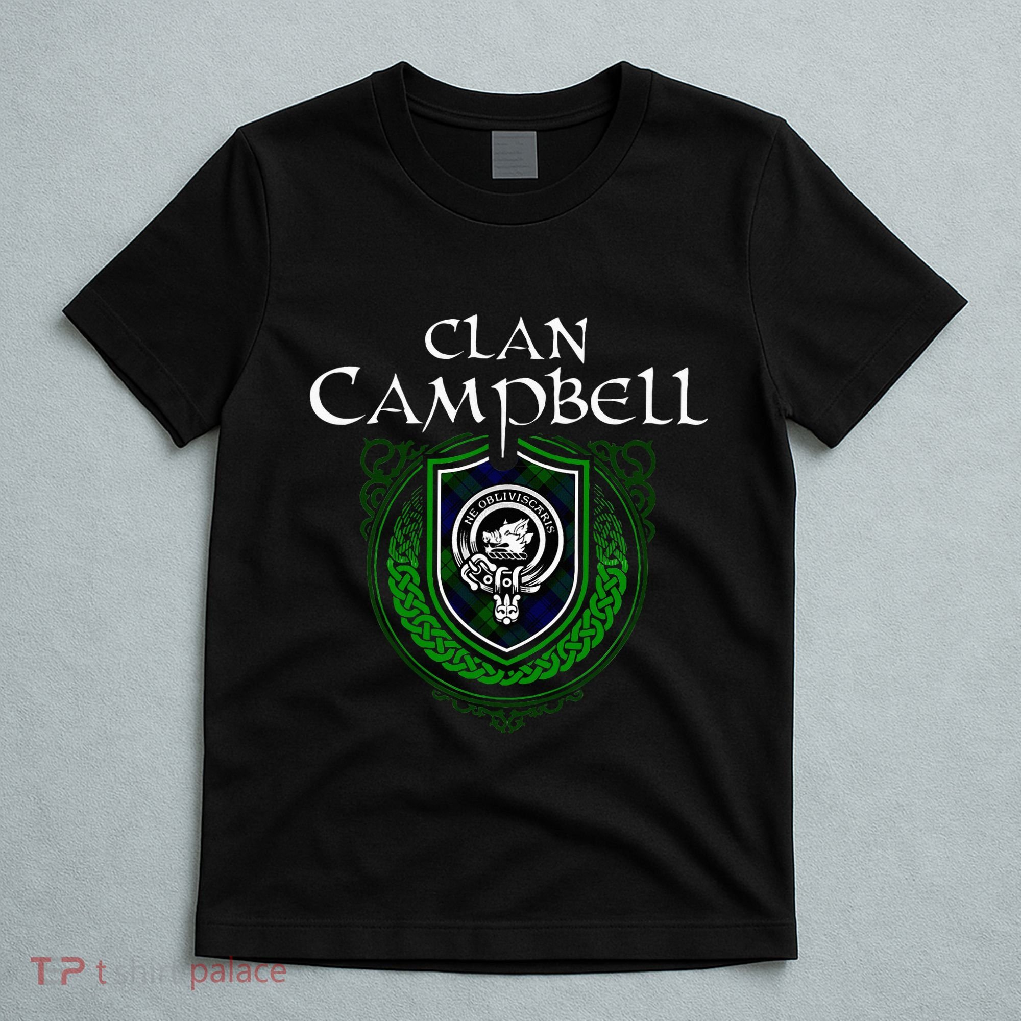 Clan Campbell Surname Scottish Clan Crest Tartan Badge T-Shirt