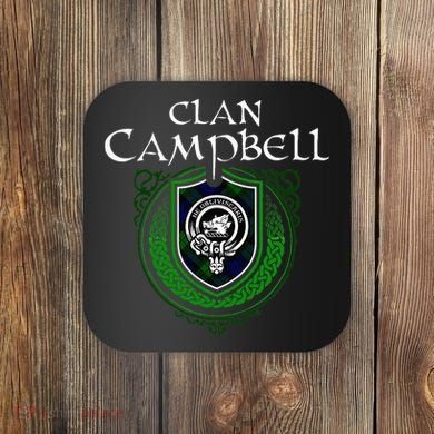 Clan Campbell Surname Scottish Clan Crest Tartan Badge Coaster