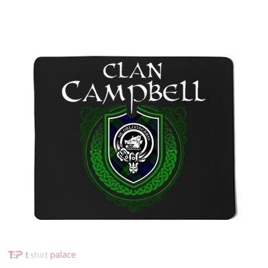 Clan Campbell Surname Scottish Clan Crest Tartan Badge Mousepad