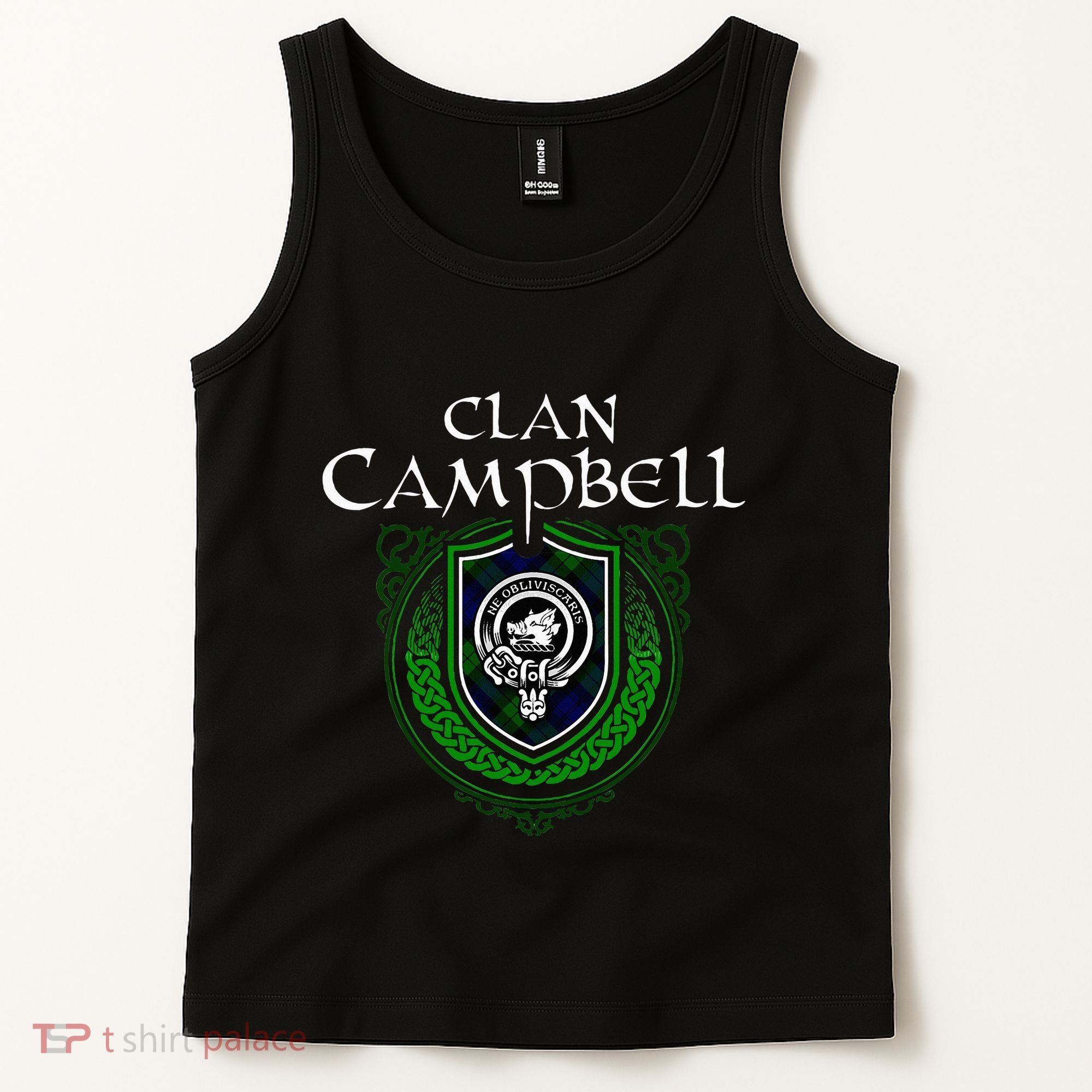Clan Campbell Surname Scottish Clan Crest Tartan Badge Tank Top