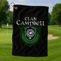 Clan Campbell Surname Scottish Clan Crest Tartan Badge Golf Towel thumb 1