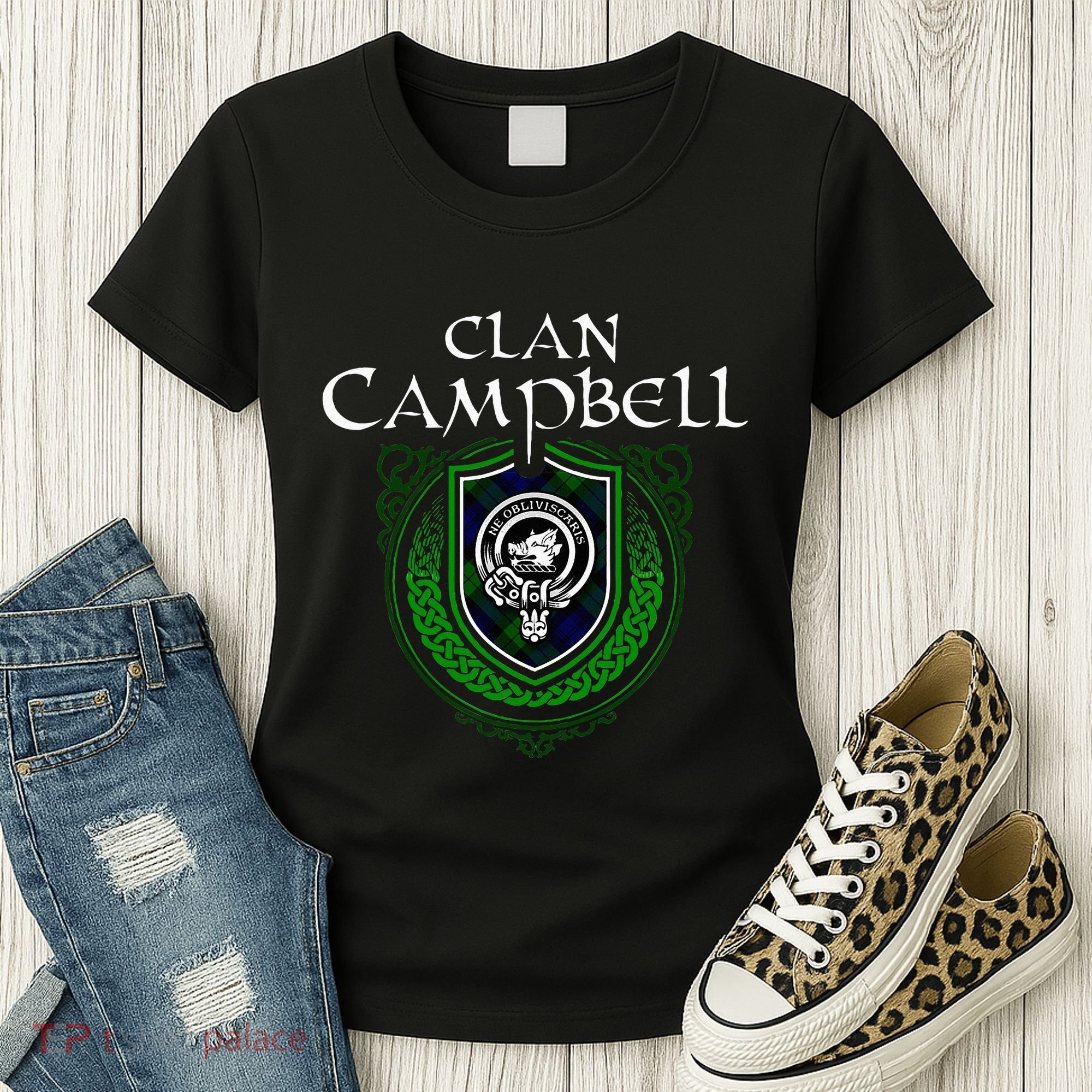 Clan Campbell Surname Scottish Clan Crest Tartan Badge Women's T-Shirt