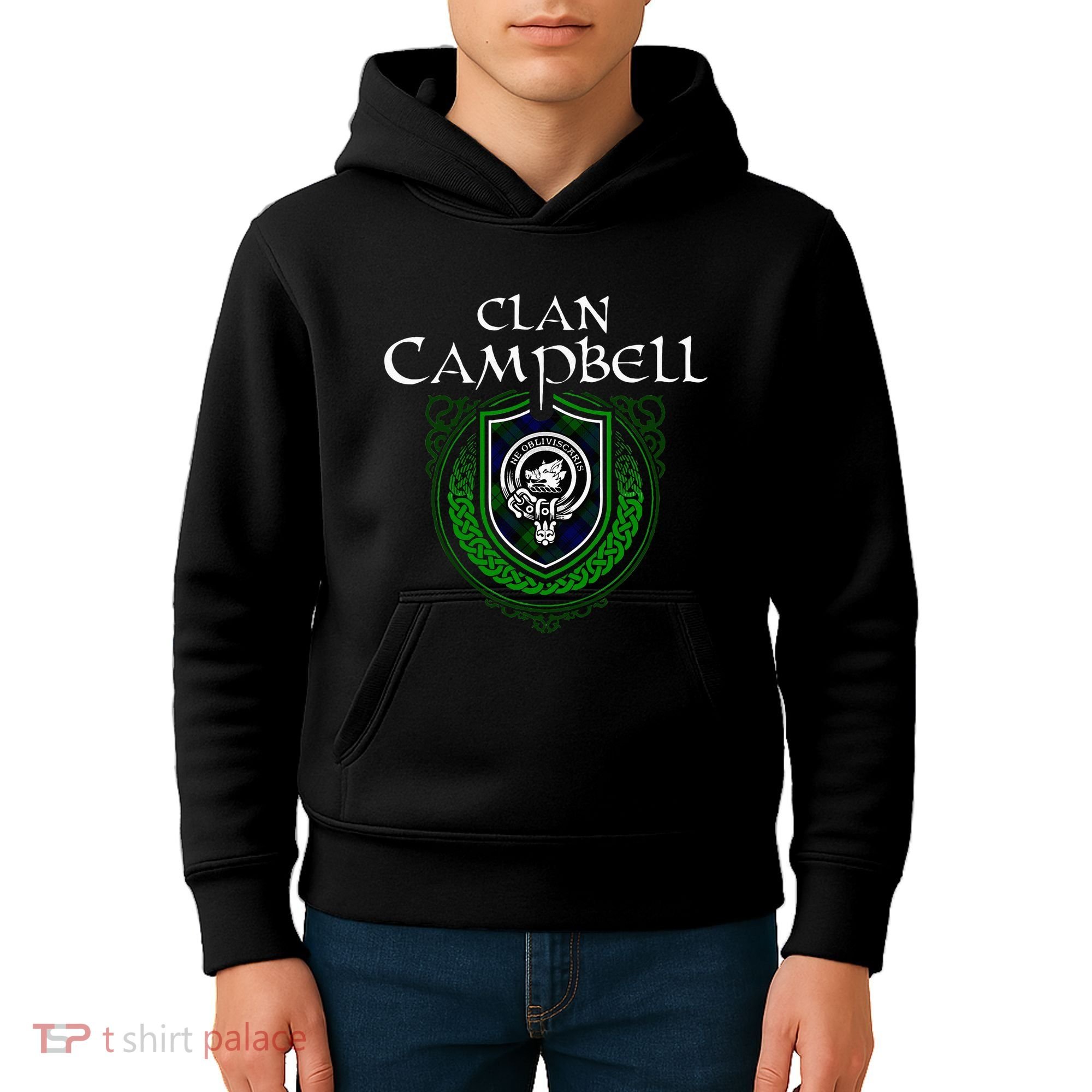 Clan Campbell Surname Scottish Clan Crest Tartan Badge Kids Hoodie