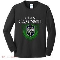 Clan Campbell Surname Scottish Clan Crest Tartan Badge Kids Long Sleeve Shirt thumb 0