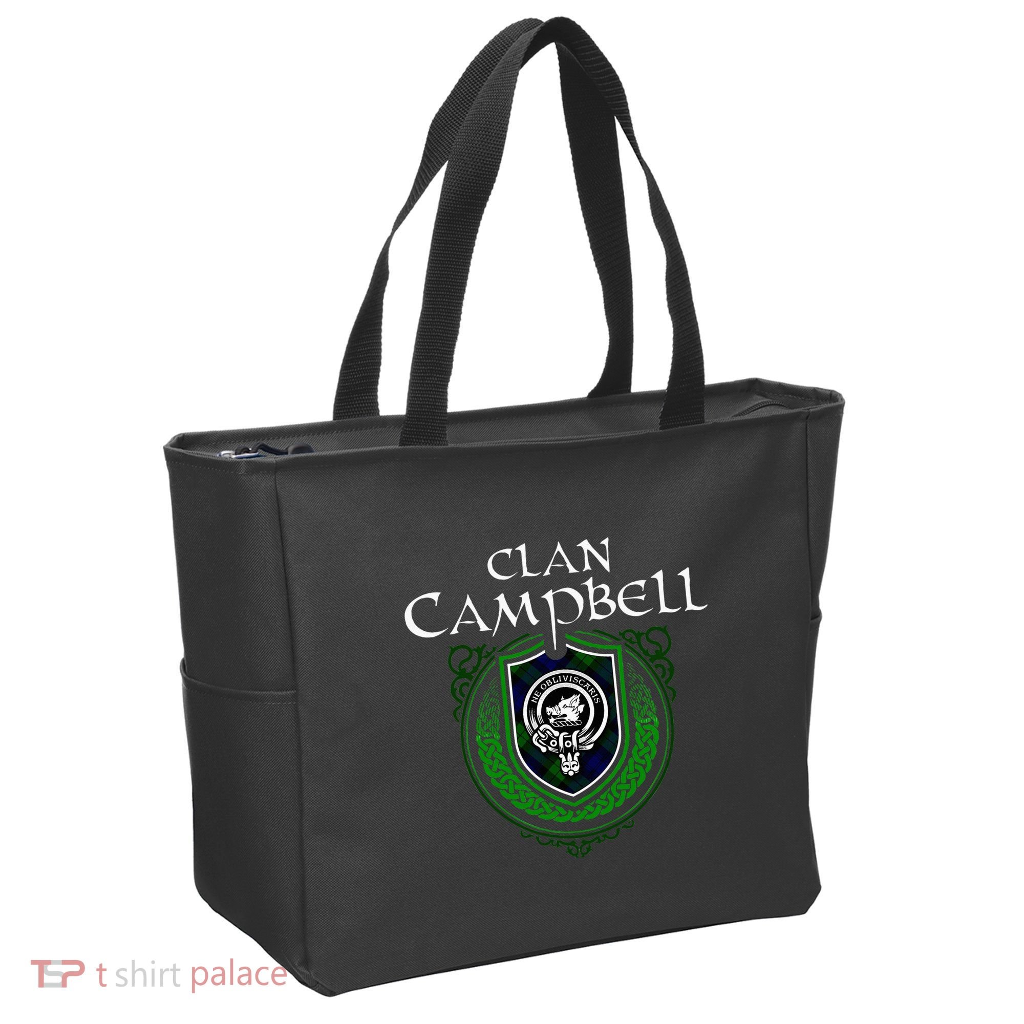 Clan Campbell Surname Scottish Clan Crest Tartan Badge Tote Bag