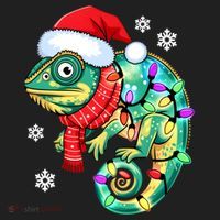 Chameleon Christmas Santa Hat Animal Lover Xmas Light Cool Gift Women's Sweatshirt thumb 2