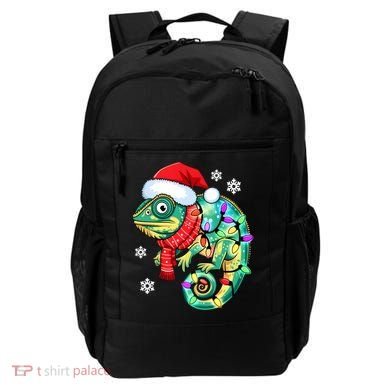 Chameleon Christmas Santa Hat Animal Lover Xmas Light Cool Gift Backpack