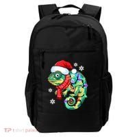 Chameleon Christmas Santa Hat Animal Lover Xmas Light Cool Gift Backpack thumb 0