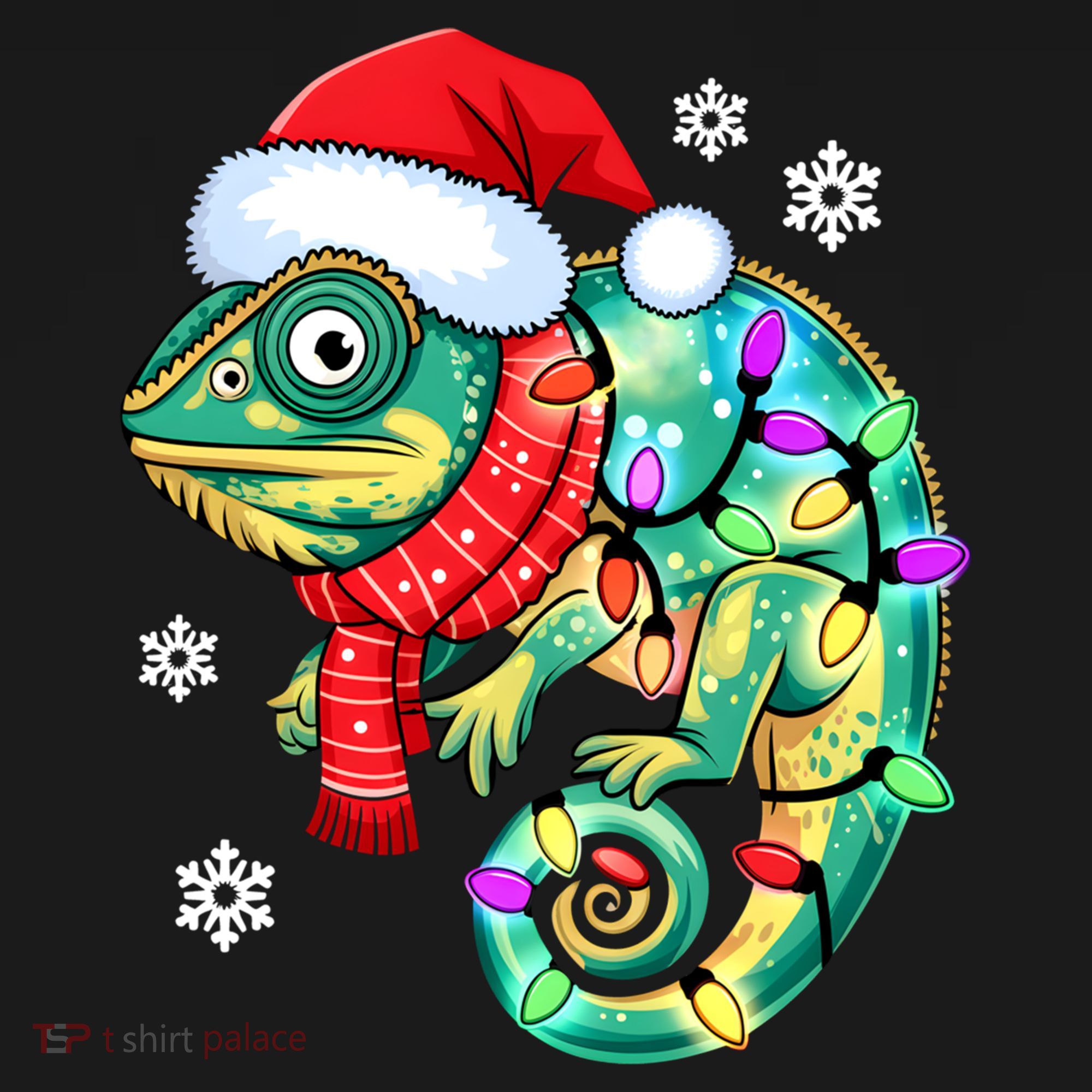 Chameleon Christmas Santa Hat Animal Lover Xmas Light Cool Gift Backpack