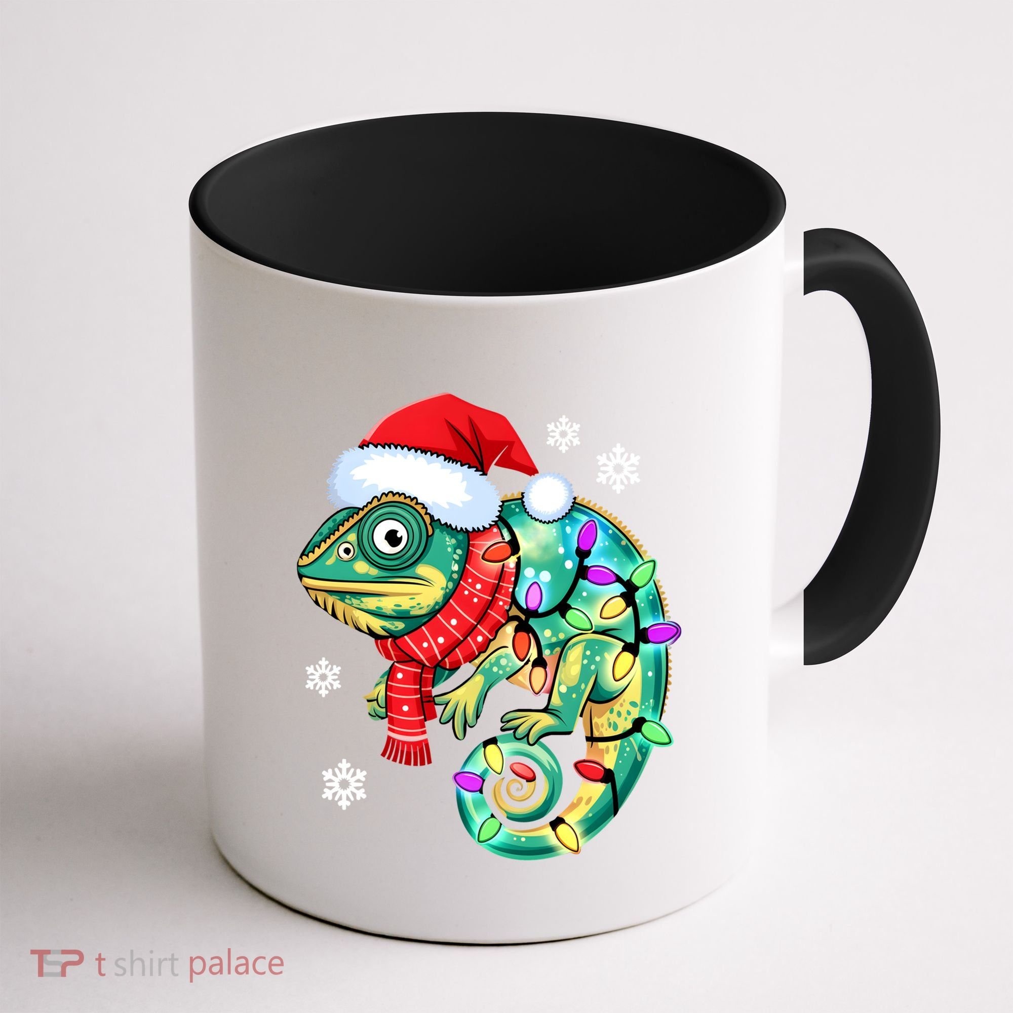 Chameleon Christmas Santa Hat Animal Lover Xmas Light Cool Gift Coffee Mug