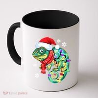 Chameleon Christmas Santa Hat Animal Lover Xmas Light Cool Gift Coffee Mug thumb 0