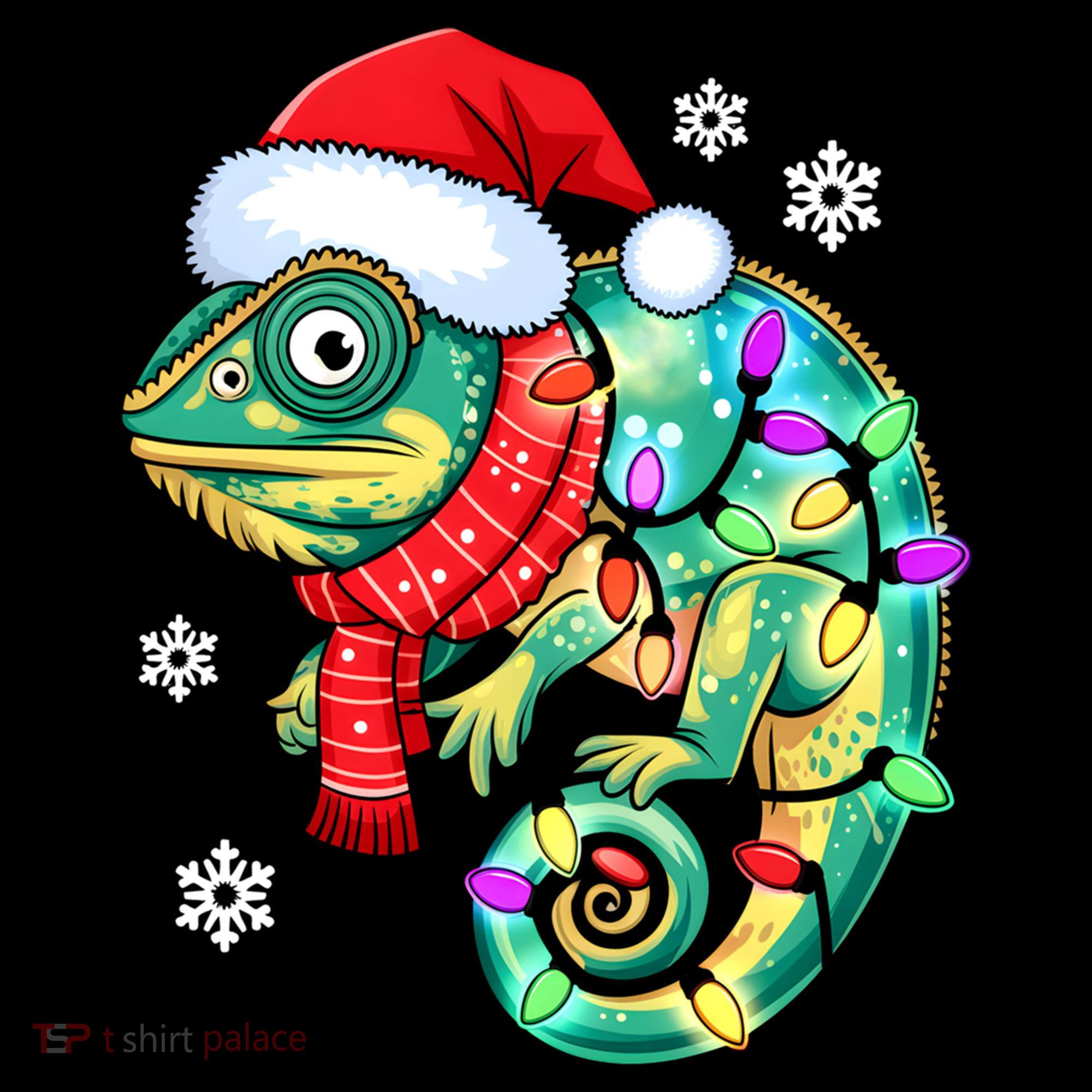 Chameleon Christmas Santa Hat Animal Lover Xmas Light Cool Gift Coffee Mug