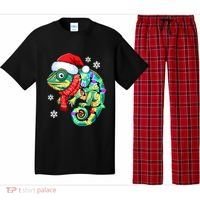 Chameleon Christmas Santa Hat Animal Lover Xmas Light Cool Gift Pajama Set thumb 0