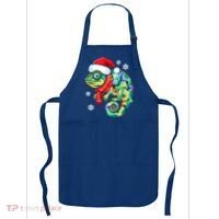 Chameleon Christmas Santa Hat Animal Lover Xmas Light Cool Gift Apron thumb 0