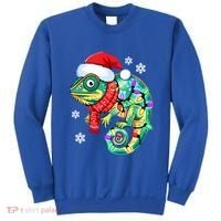 Chameleon Christmas Santa Hat Animal Lover Xmas Light Cool Gift Sweatshirt thumb 0
